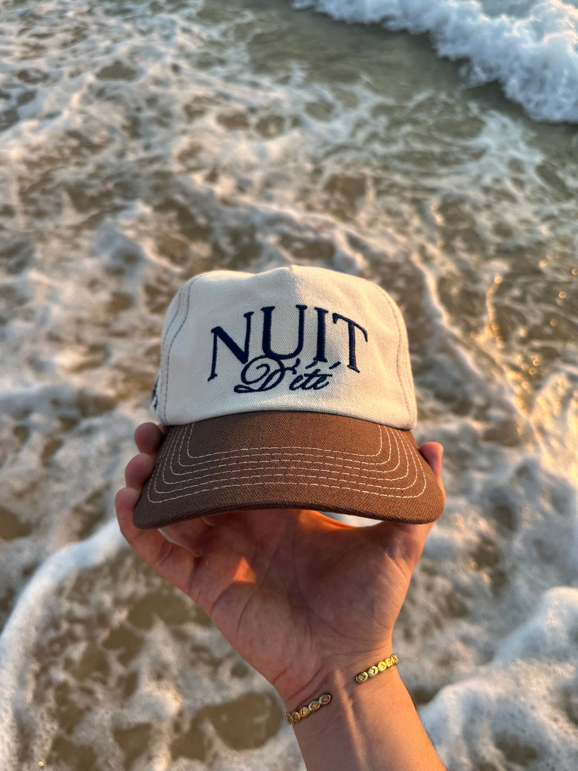 BEIGE / BROWN LOGO CAP