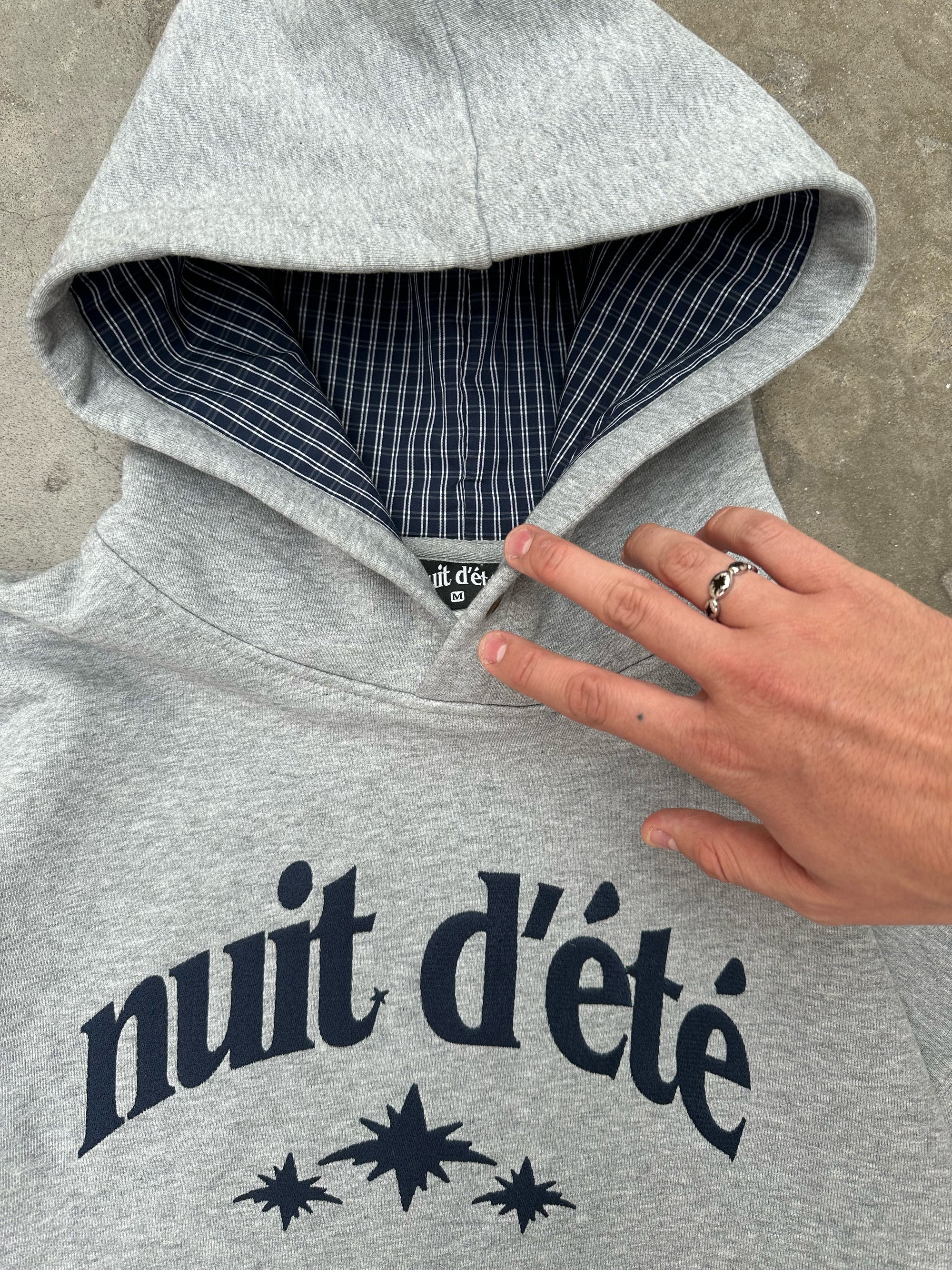 BIG LOGO GREY HOODIE
