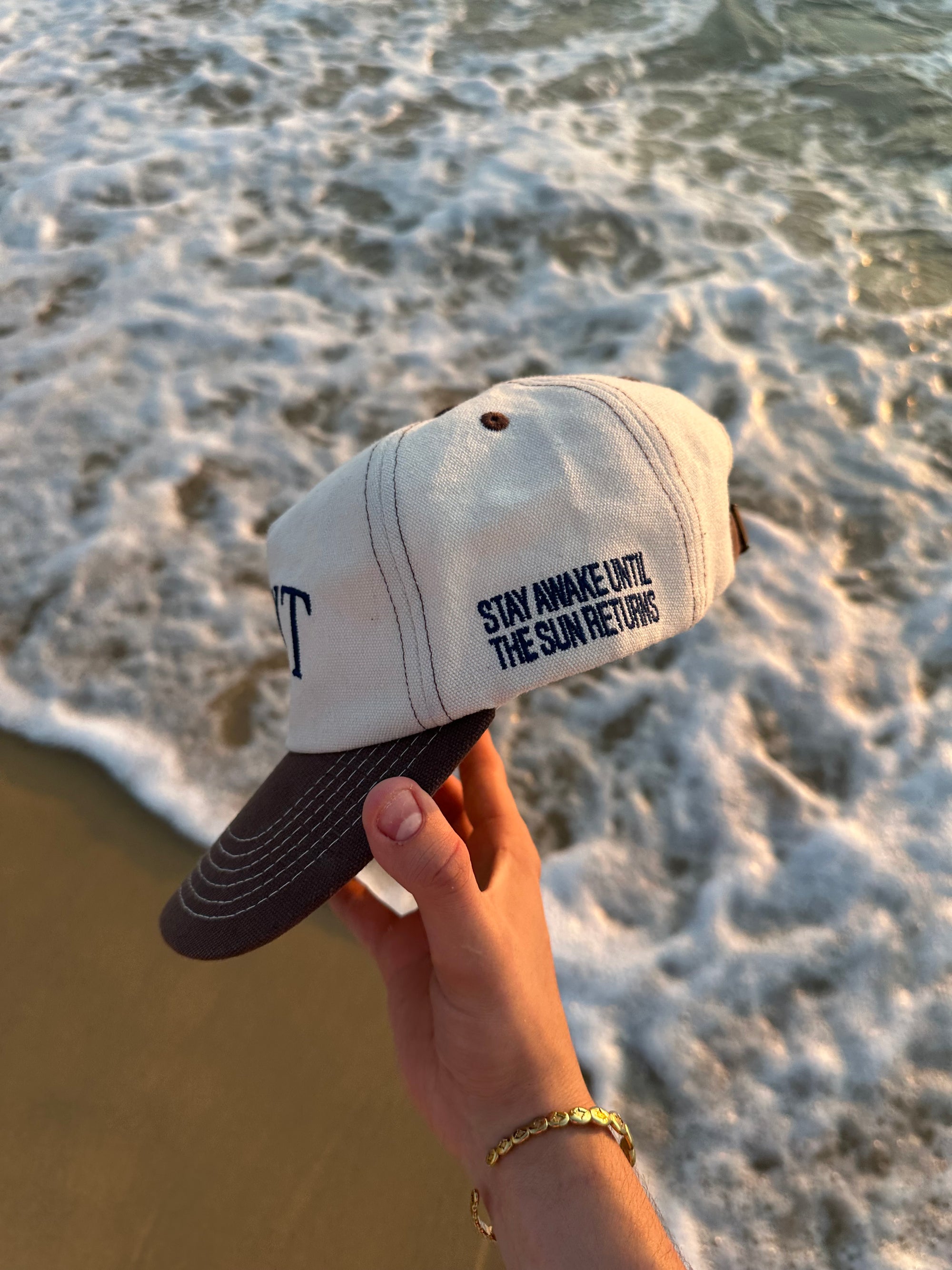 BEIGE / BROWN LOGO CAP