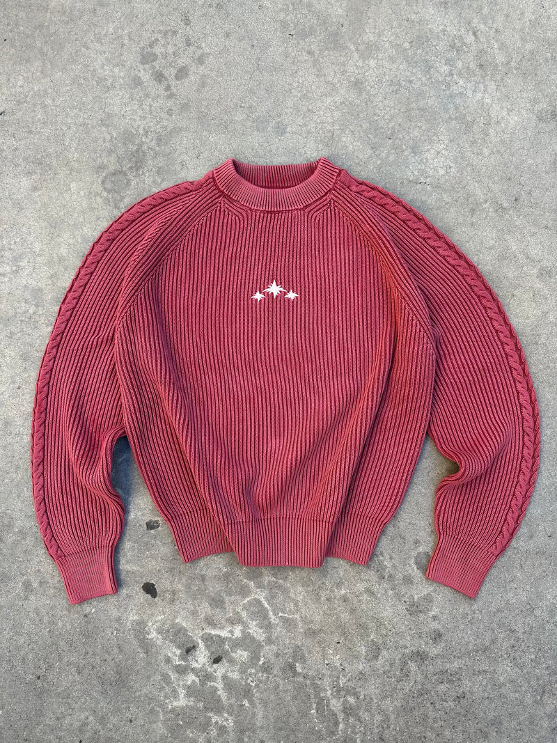 RED WASHED KNIT