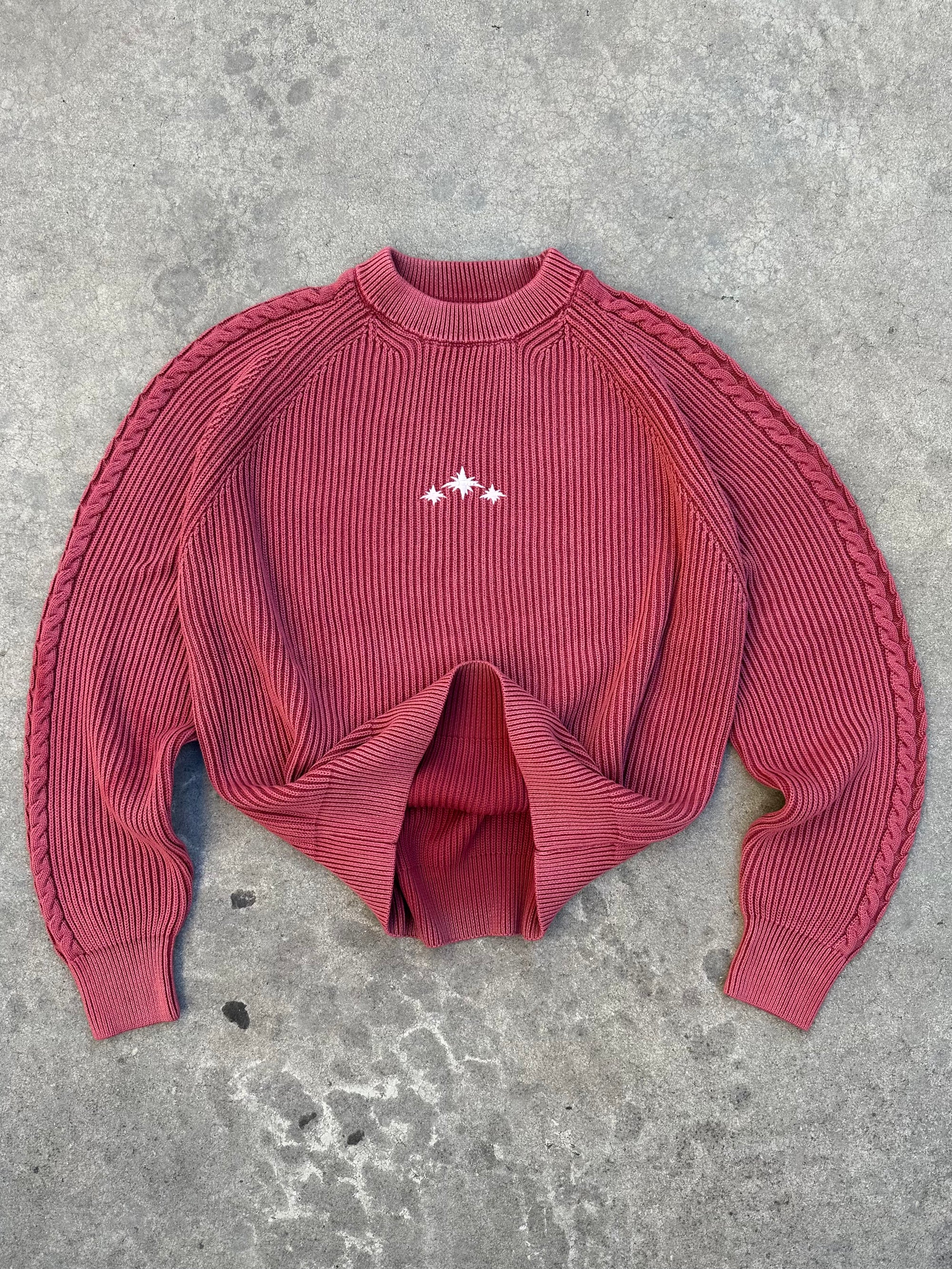 RED WASHED KNIT