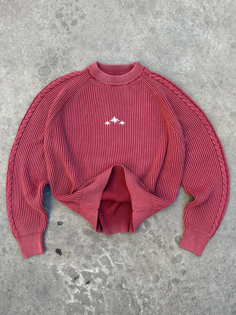 RED WASHED KNIT