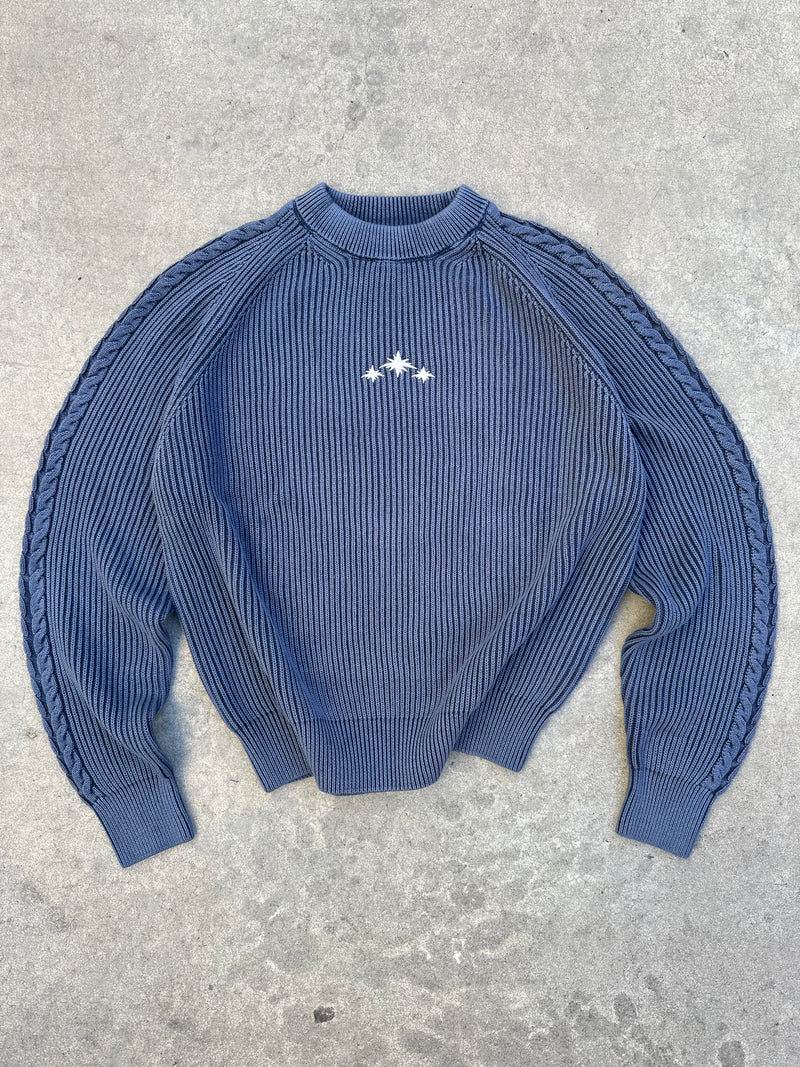 BLUE WASHED KNIT