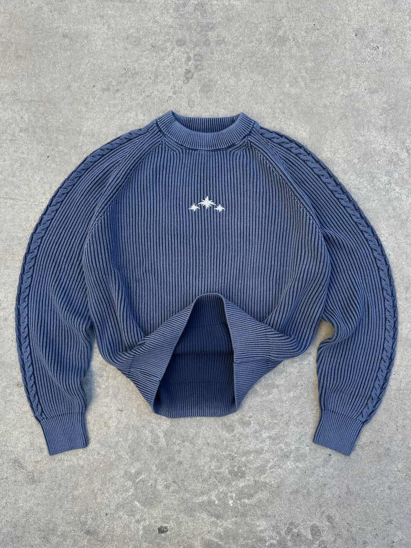BLUE WASHED KNIT