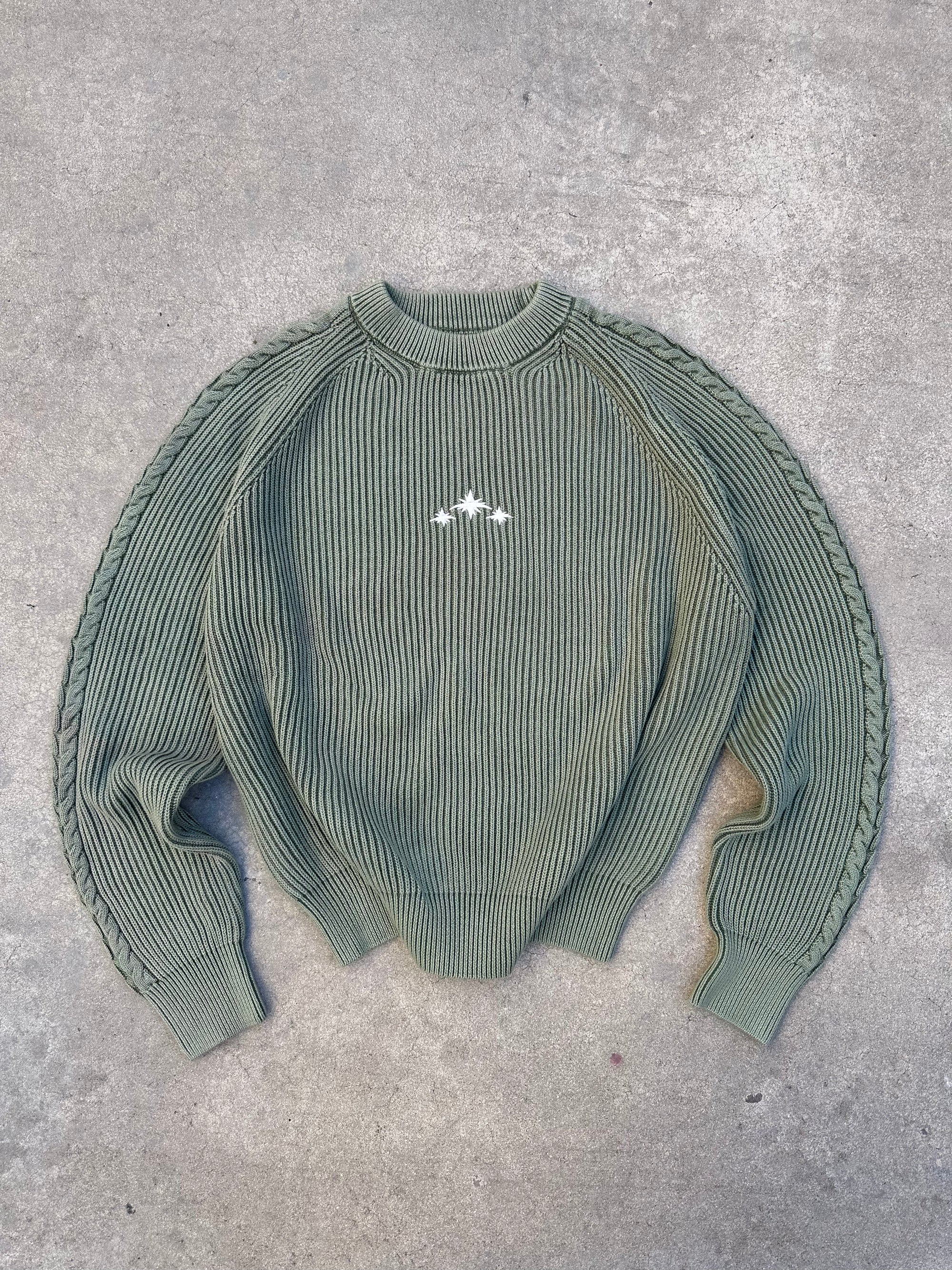 GREEN WASHED KNIT