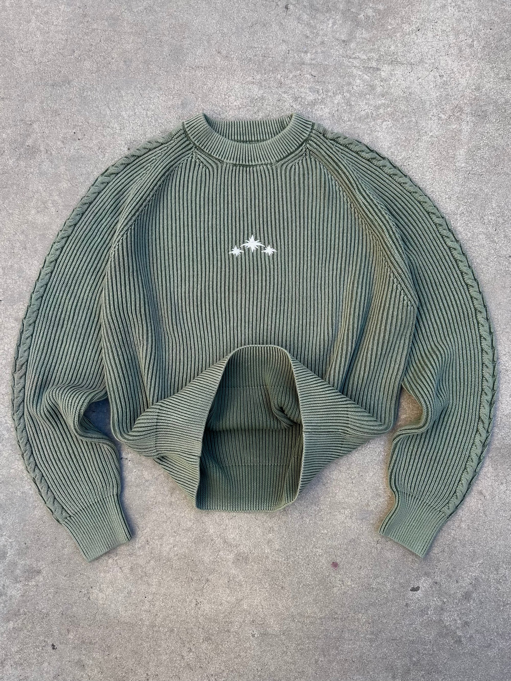 GREEN WASHED KNIT