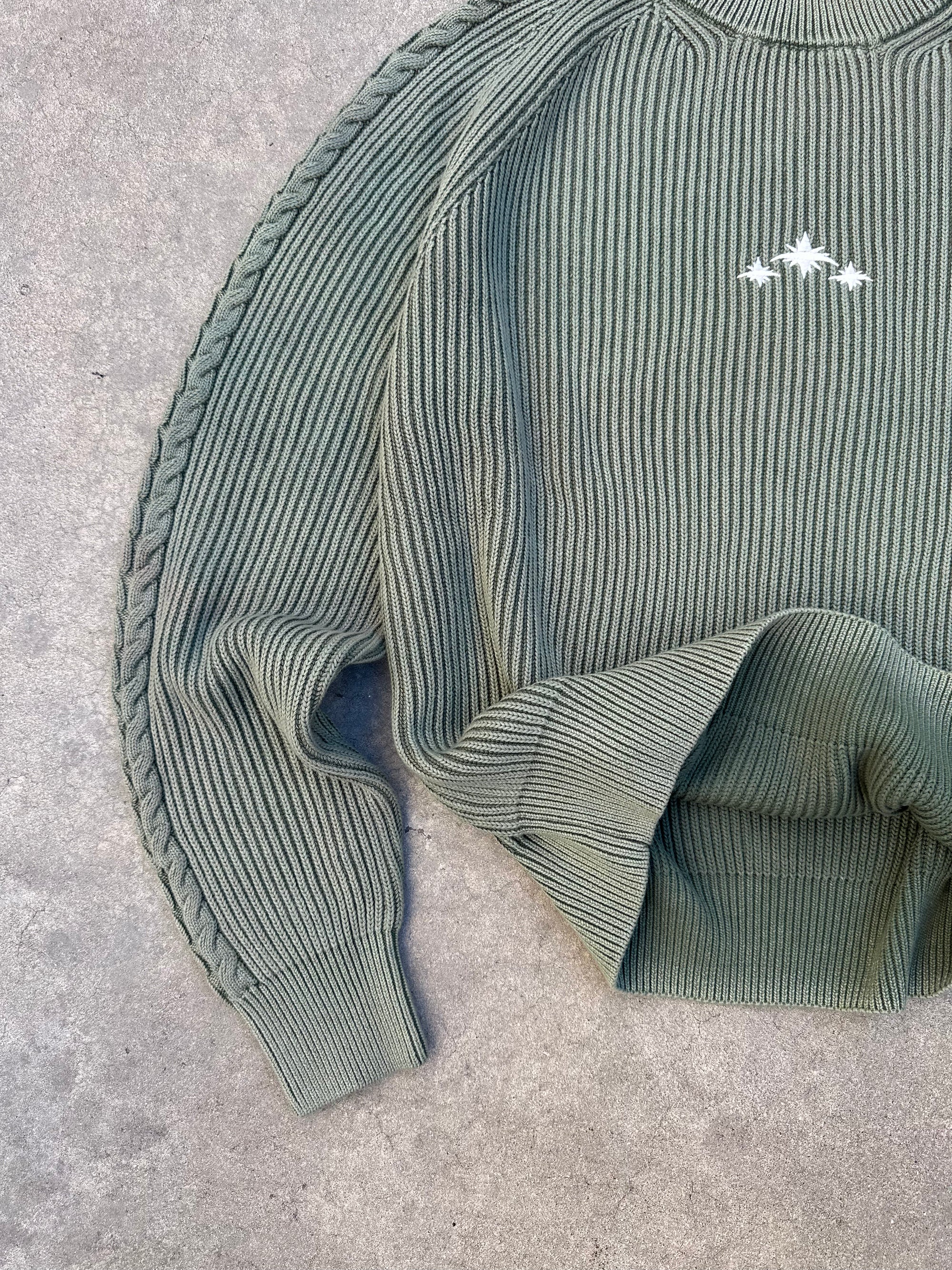 GREEN WASHED KNIT