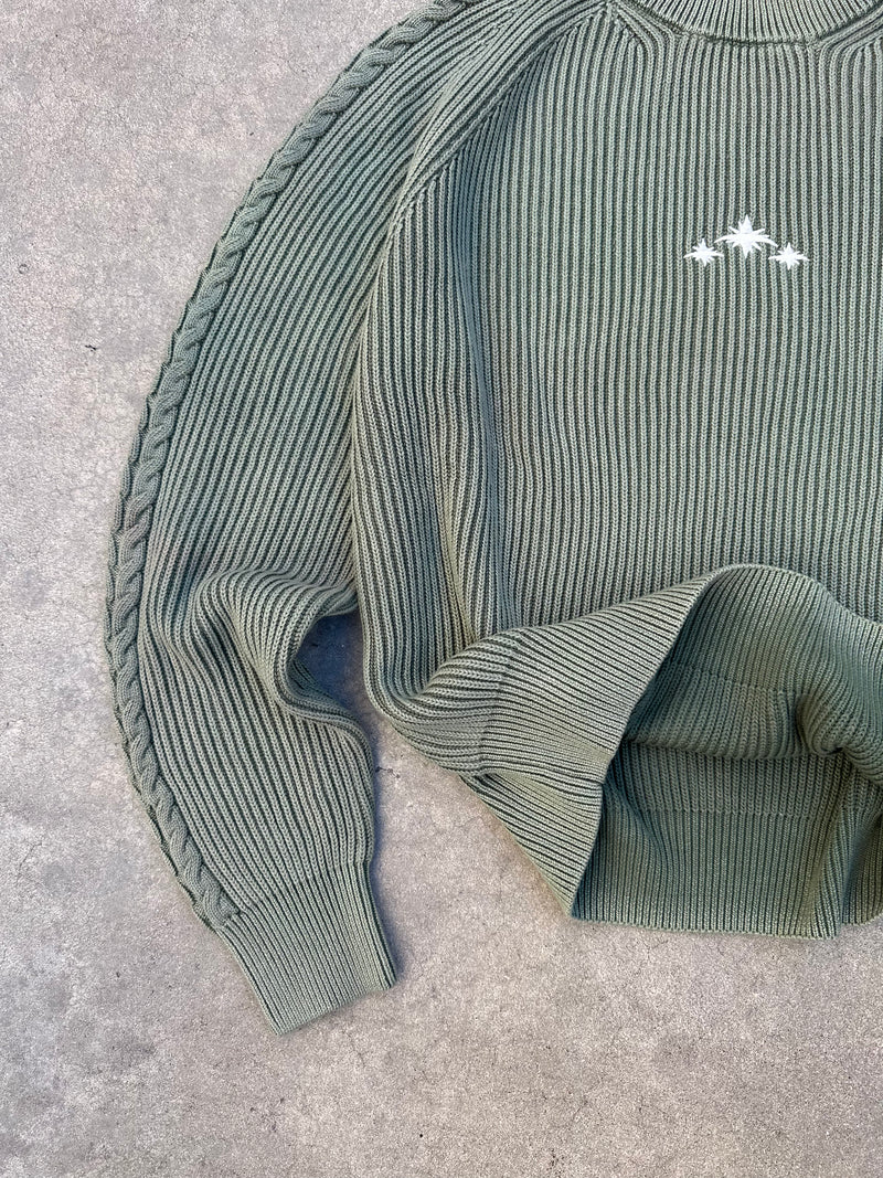 GREEN WASHED KNIT