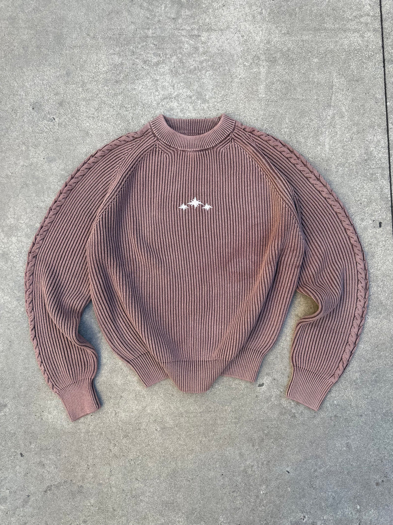 BROWN WASHED KNIT