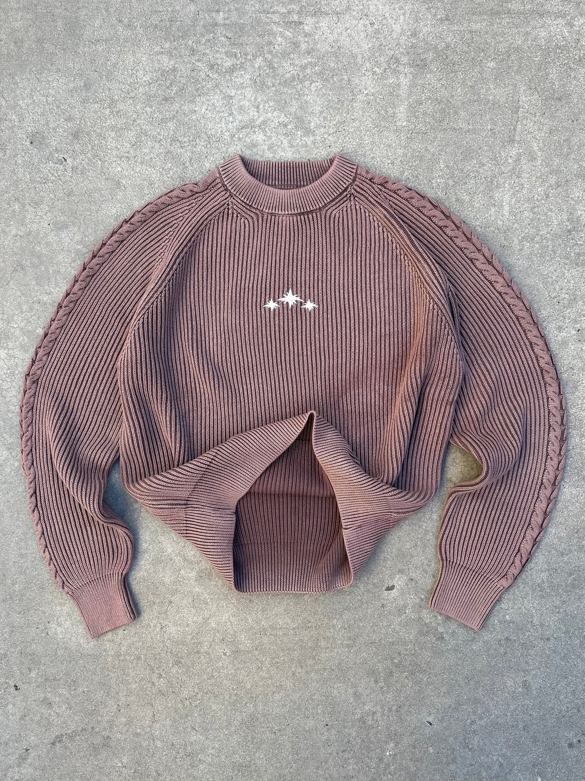 BROWN WASHED KNIT