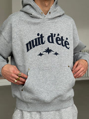 (distressed) BIG LOGO GREY HOODIE