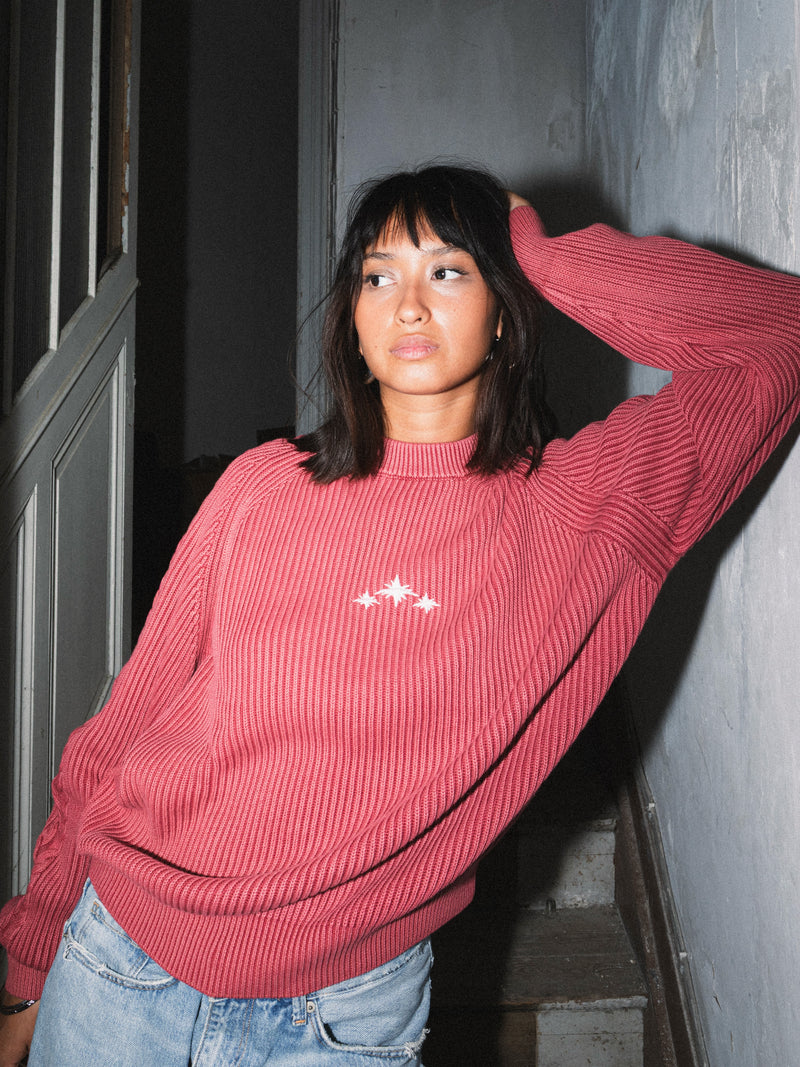 RED WASHED KNIT