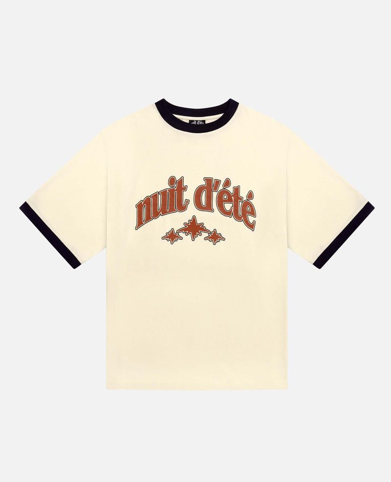 COLLEGE T-SHIRT - BEIGE/RED